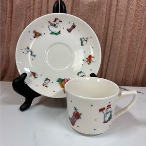 vintage KFC Christmas cup and saucer set 1994